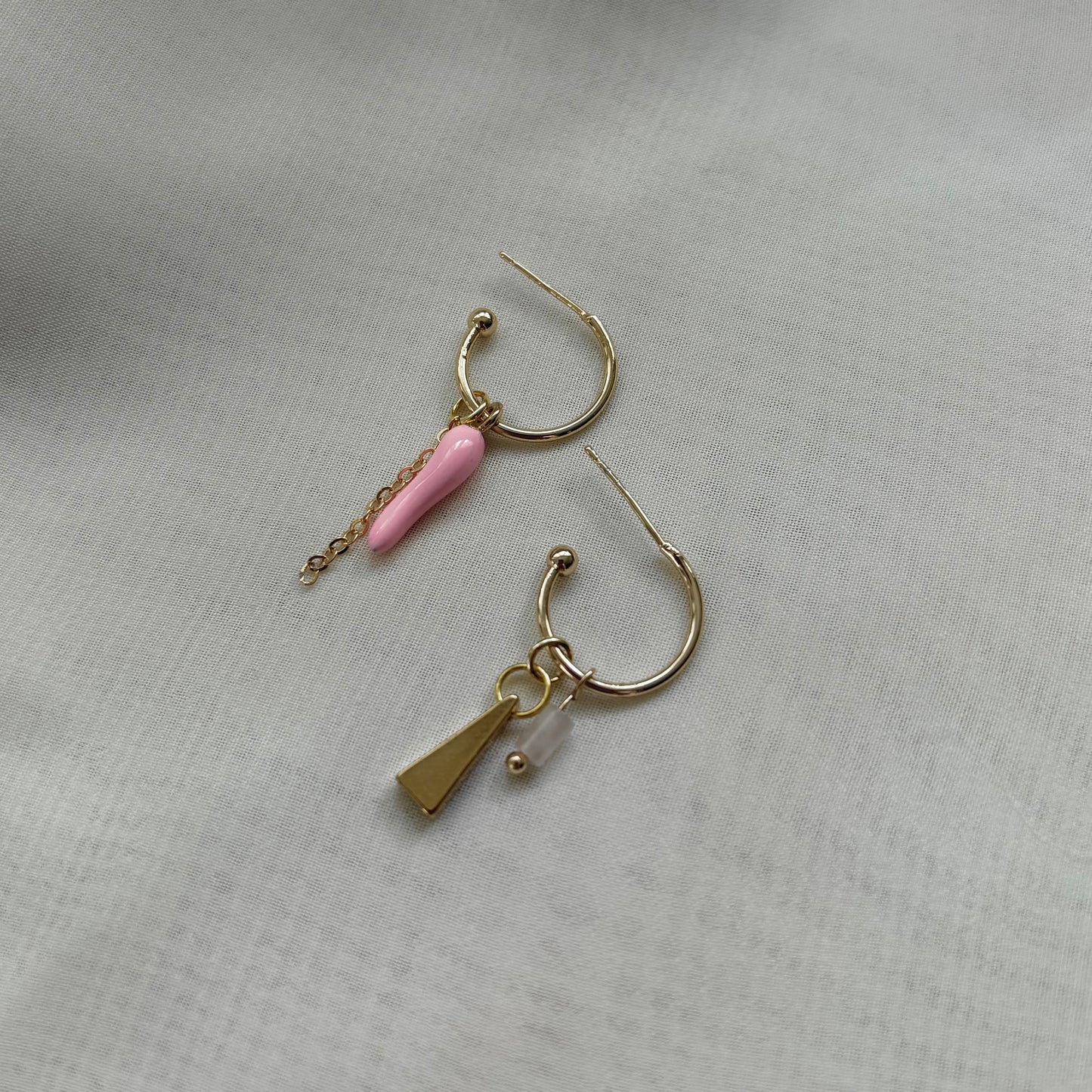 Pink Asymmetric Hoops