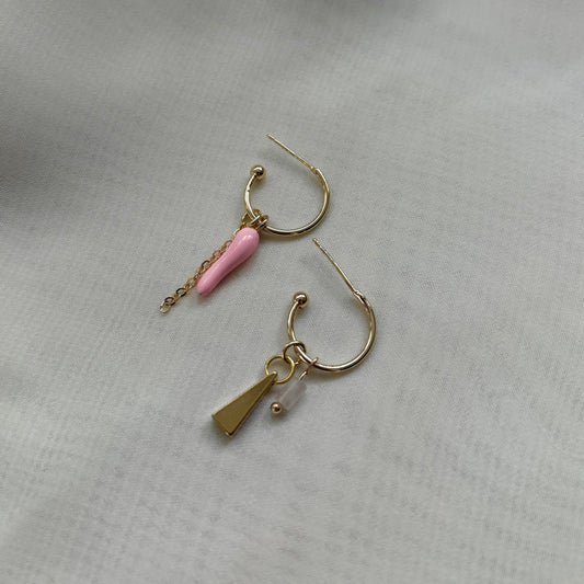 Pink Asymmetric Hoops