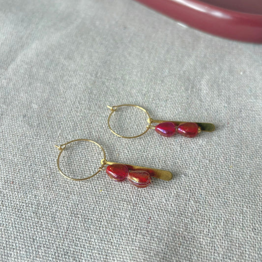 Burgundy Flame Hoops