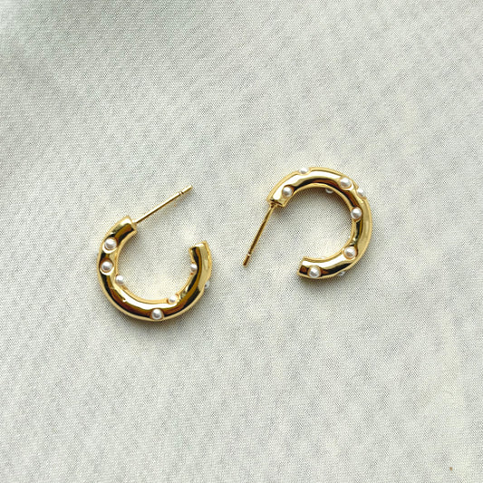 Pearl Confetti Hoops